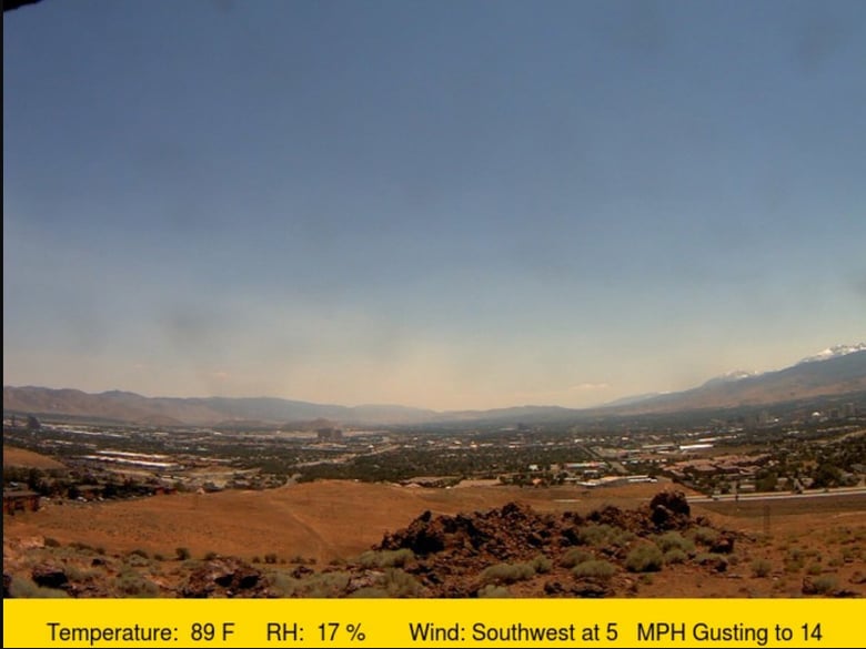 A National Weather Service webcam view over Reno, NV on July 02, 2017.